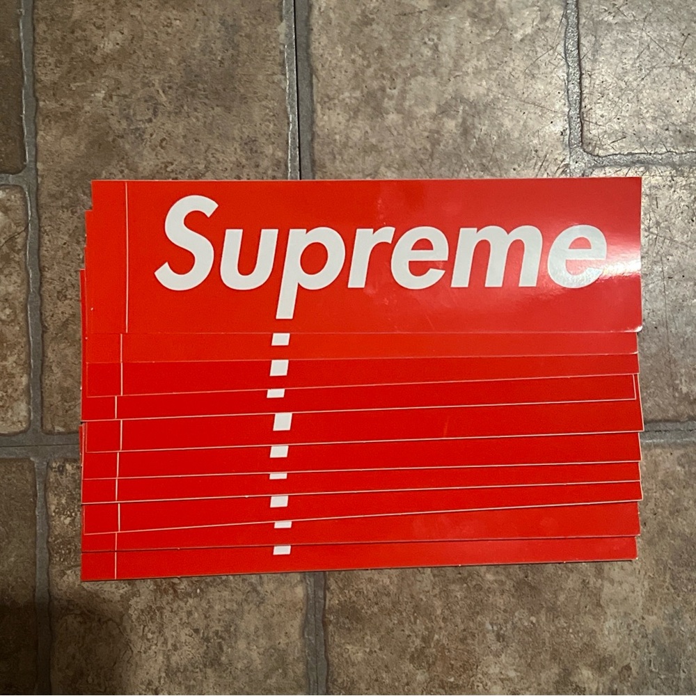 Supreme Red Logo Stickers Authentic 10x